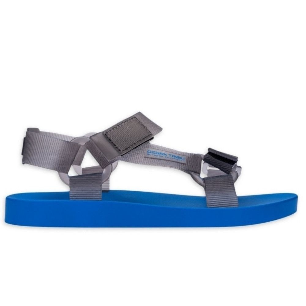 #418 New Blue Gray Mens Ozarks Trail Comfort Jelly Strap Shoes Sandals Size 11 - Picture 3 of 9